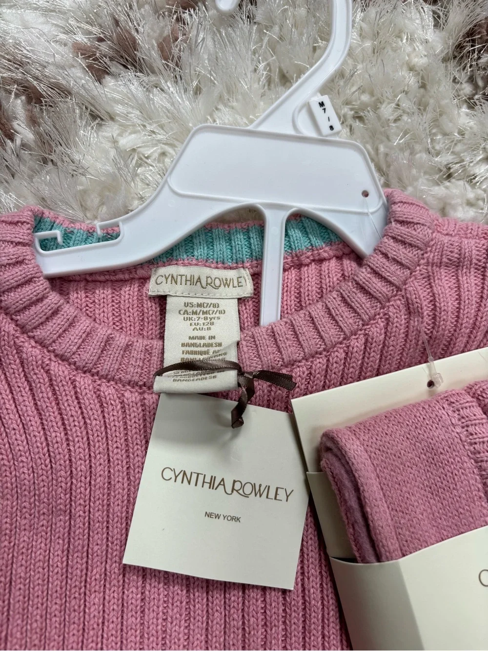 Cynthia Rowley Pink Knit Dress with Heart Print Leggings
